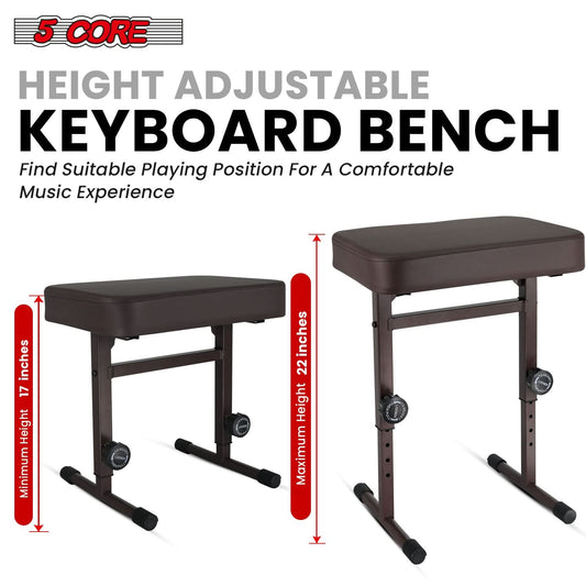 5CORE Keyboard Bench Piano Stool Thick Padded Seat Height Adjustable Keyboard Chair