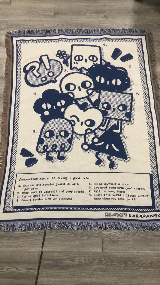 TONTON: Heavy Jacquard Throw Blanket / Woven Tapestry