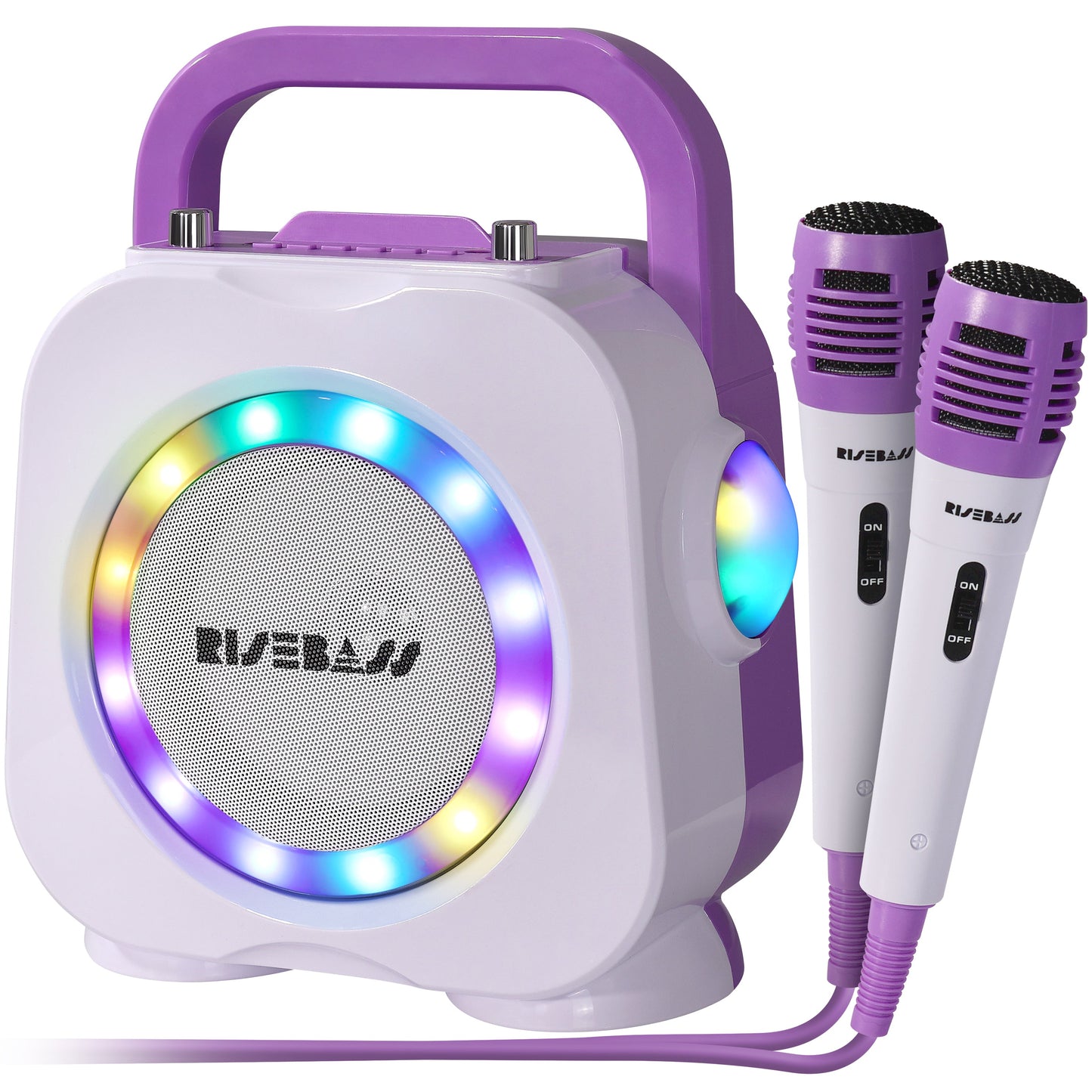 Purple Kids Bluetooth Karaoke Machine with 2 Microphone