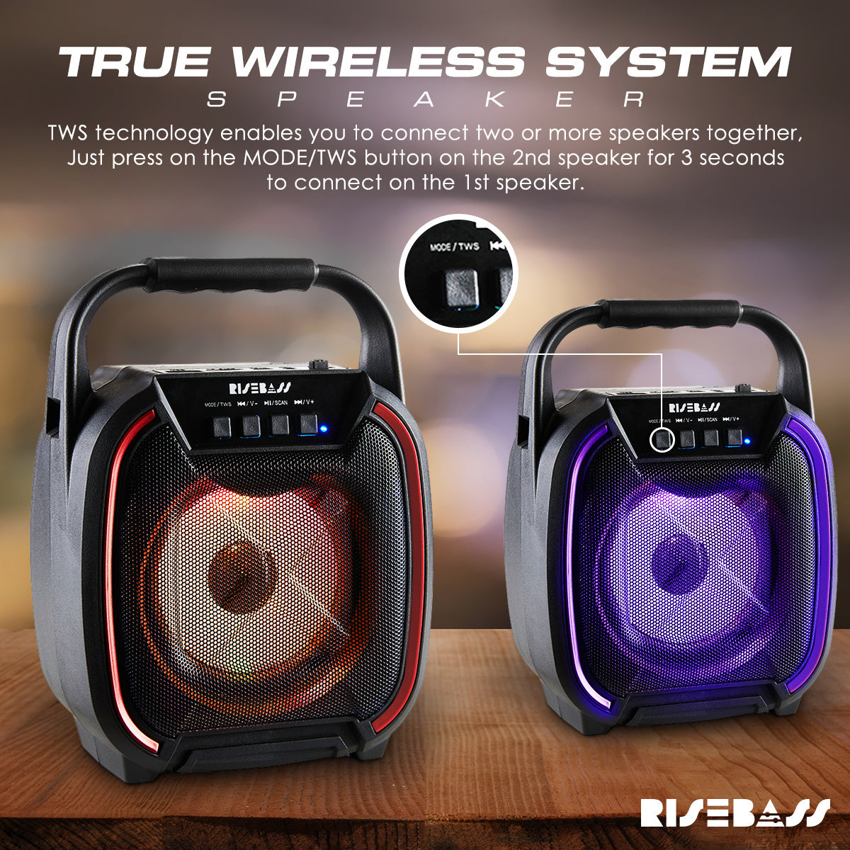 8-inch Wireless Bluetooth Speaker w/ TWS Function